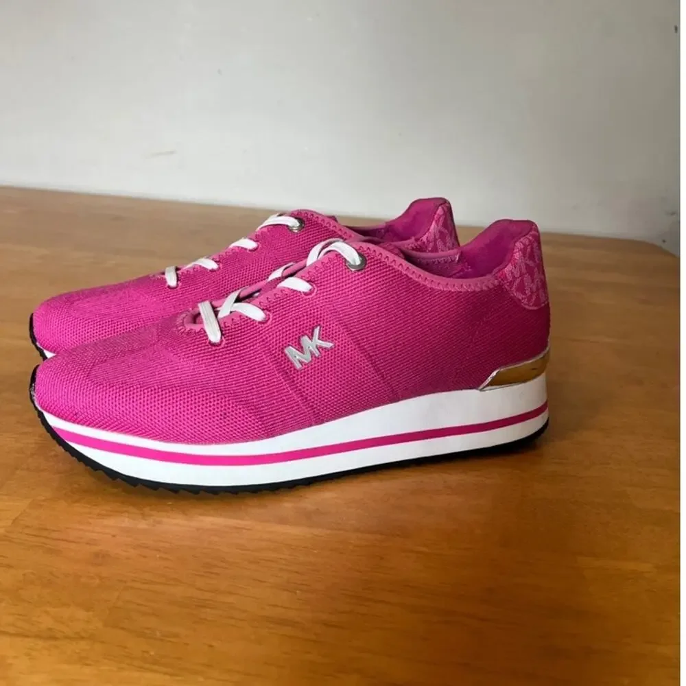 MICHAEL Michael Kors Monique Knit Trainers Pink Runner Sneakers 9.5